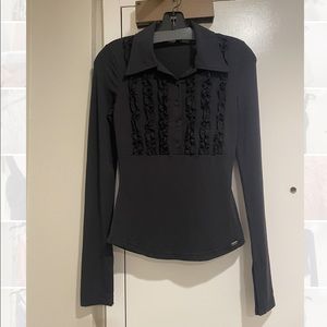 Guess black tuxedo top